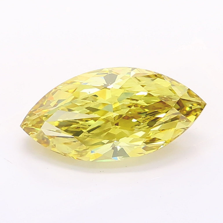 1.50 carat fancy intense yellow marquise lab grown diamond VS2 clarity