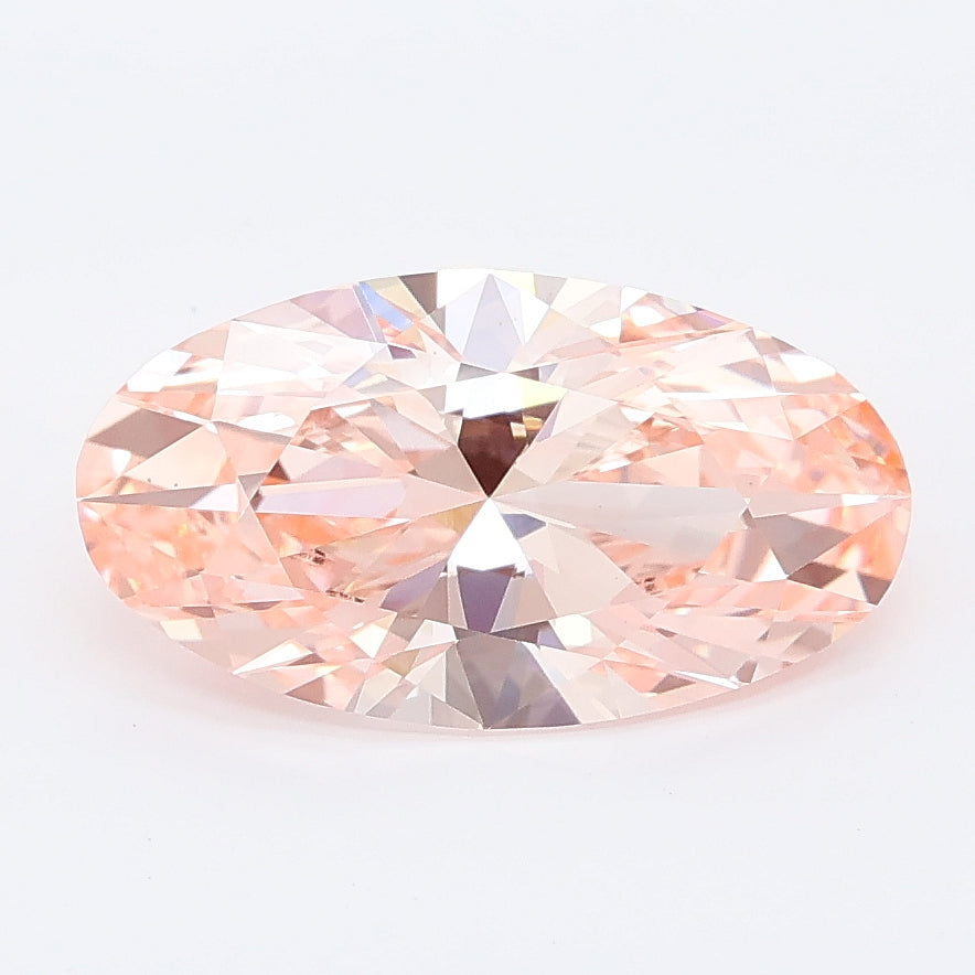 2.13 carat fancy vivid pink moval lab grown diamond VVS2 clarity