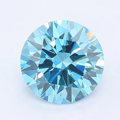 1.12 carat fancy vivid blue round lab grown diamond VS1 clarity