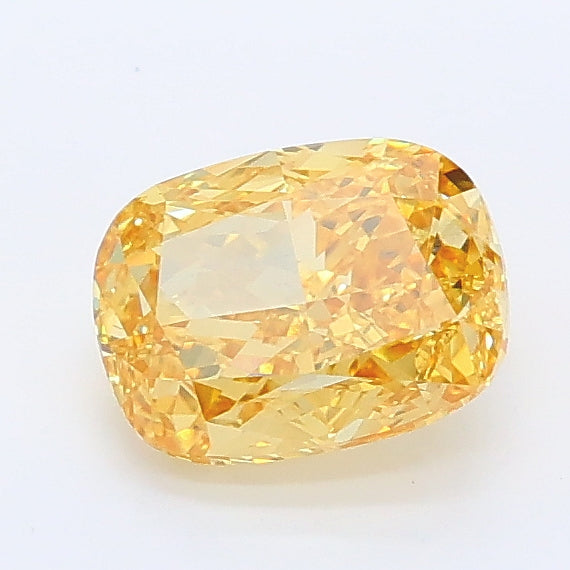 1.10 carat fancy vivid yellow cushion lab grown diamond VS2 clarity