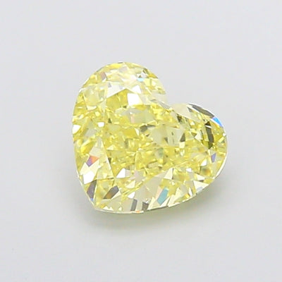 1.61 carat fancy intense yellow heart lab grown diamond VVS2 clarity