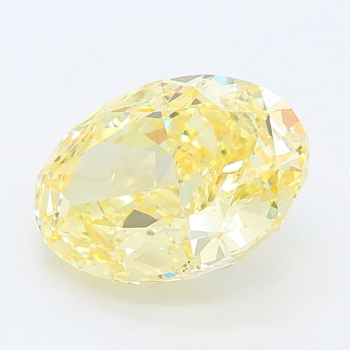 2.33 carat fancy intense yellow oval lab grown diamond VS1 clarity