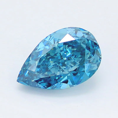 1.39 carat fancy vivid blue pear lab grown diamond VS2 clarity