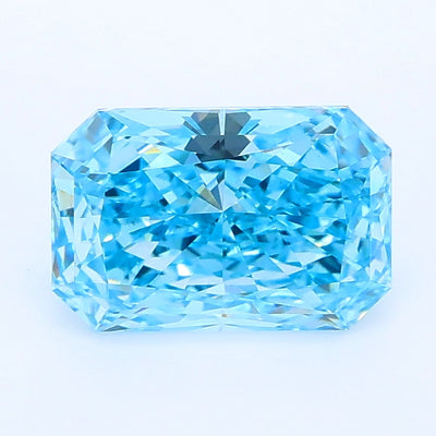 1.27 carat fancy vivid blue radiant lab grown diamond VS1 clarity