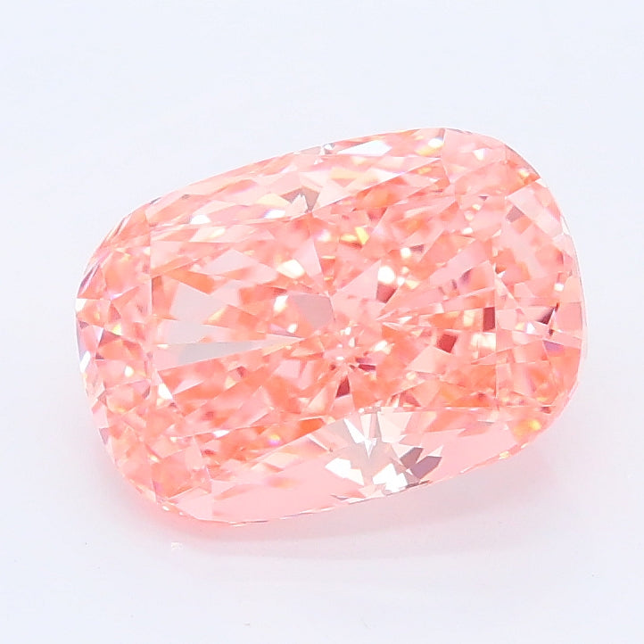 2.15 carat fancy vivid pink cushion lab grown diamond VVS2 clarity