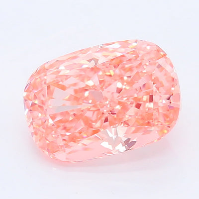 2.15 carat fancy vivid pink cushion lab grown diamond VVS2 clarity