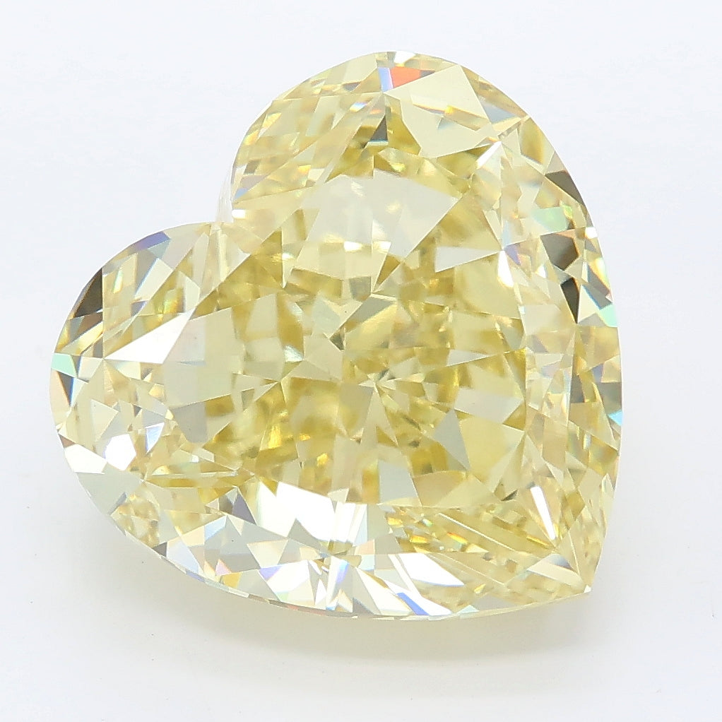 11.08 carat fancy intense yellow heart lab grown diamond VS1 clarity