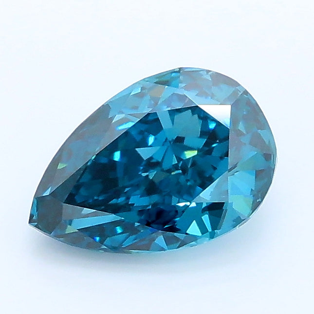 1.11 carat fancy vivid blue pear lab grown diamond VVS2 clarity