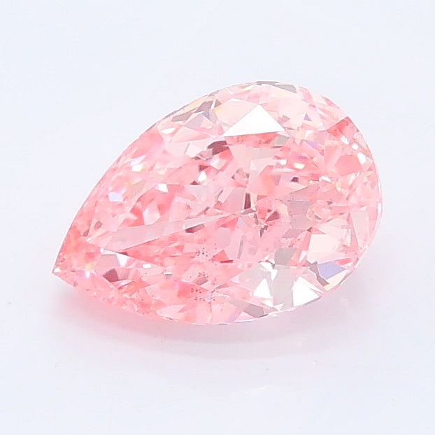 1.17 carat fancy vivid pink pear lab grown diamond VS2 clarity