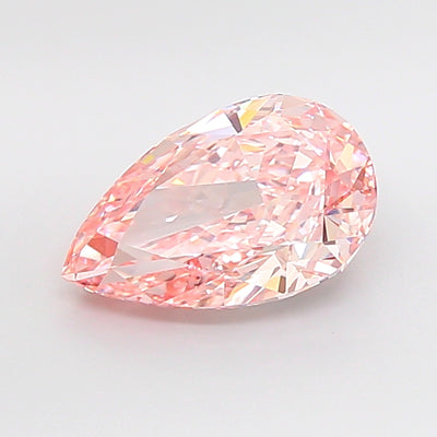 5.09 carat fancy intense pink pear lab grown diamond VVS2 clarity
