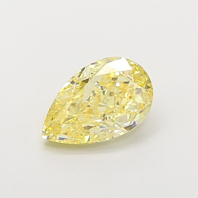 1.53 carat fancy intense yellow pear lab grown diamond VVS2 clarity