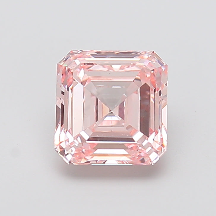 3.03 carat fancy intense pink asscher lab grown diamond VS1 clarity