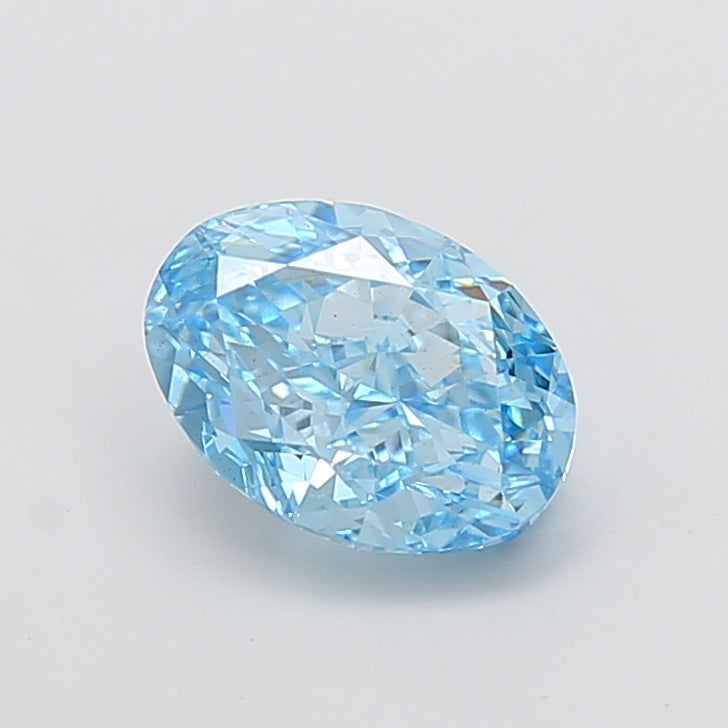 2.53 carat fancy vivid blue oval lab grown diamond VS2 clarity