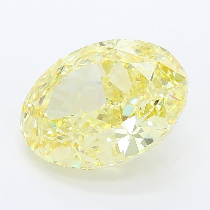 2.69 carat fancy intense yellow oval lab grown diamond VS1 clarity