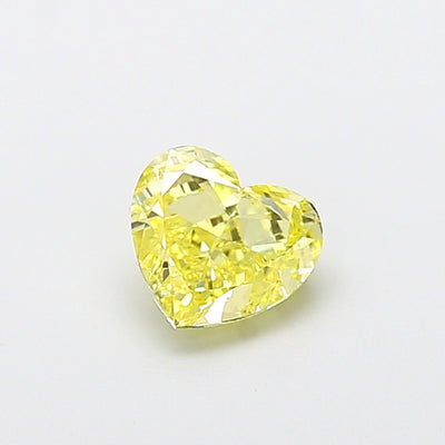 1.15 carat fancy intense yellow heart lab grown diamond VS1 clarity