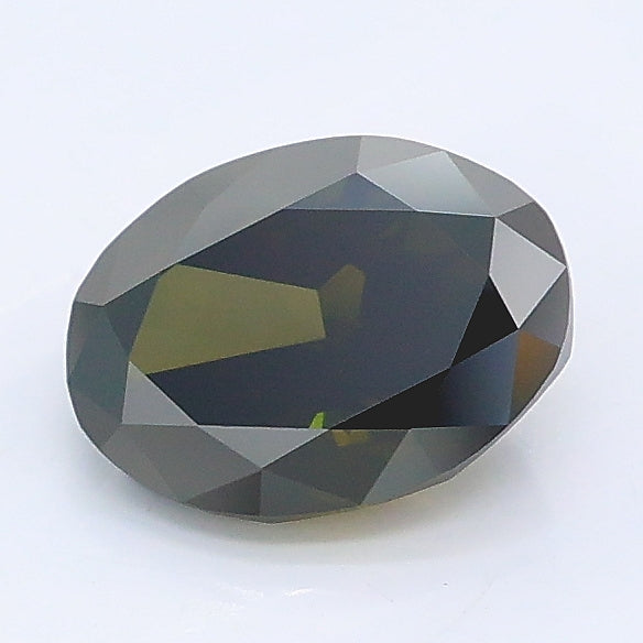 1.10 carat fancy gray green oval lab grown diamond VS1 clarity