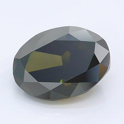 1.10 carat fancy gray green oval lab grown diamond VS1 clarity