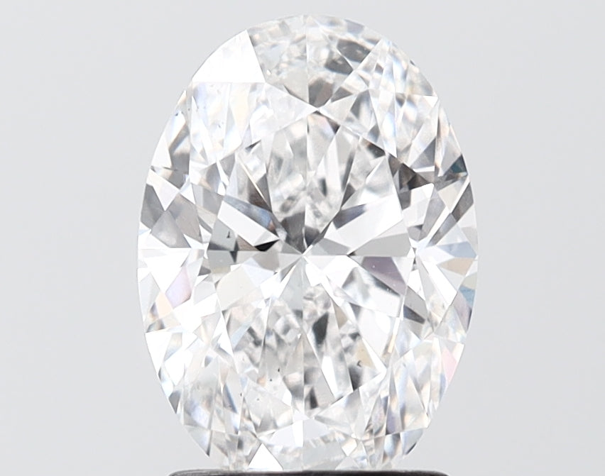 2.04 carat oval lab grown diamond E color VS2 clarity
