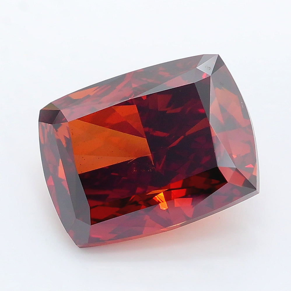 5.51 carat fancy yellowish brown cushion lab grown diamond VS2 clarity