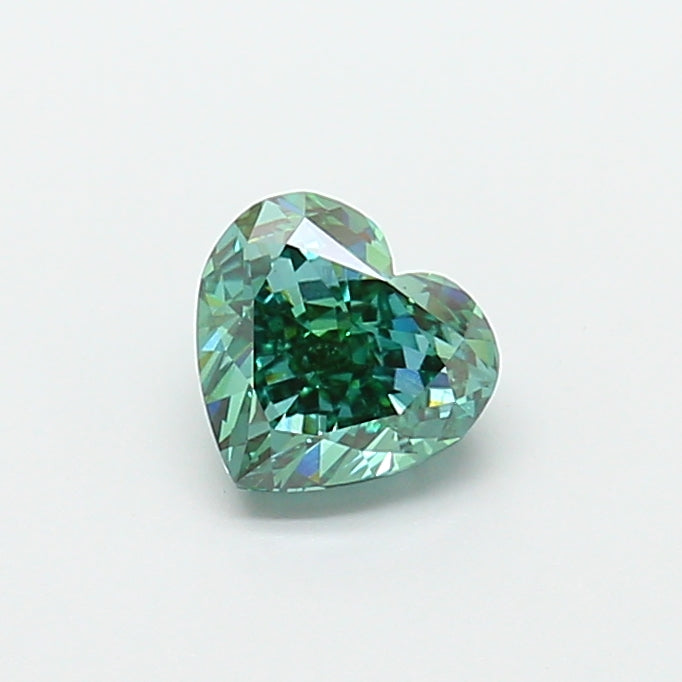 1.50 carat fancy vivid green heart lab grown diamond VS1 clarity