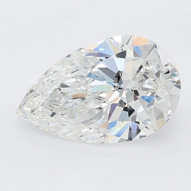 2.06 carat pear lab grown diamond E color VVS2 clarity