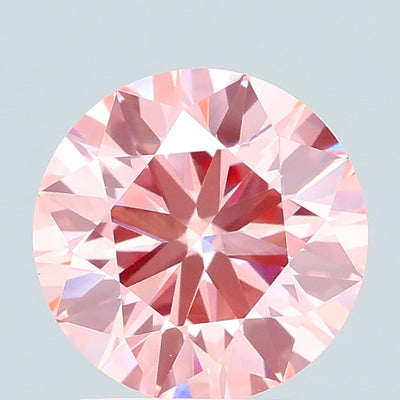 2.01 carat fancy intense pink round lab grown diamond VS1 clarity