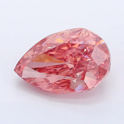 3.51 carat fancy intense brownish pink pear lab grown diamond VS2 clarity