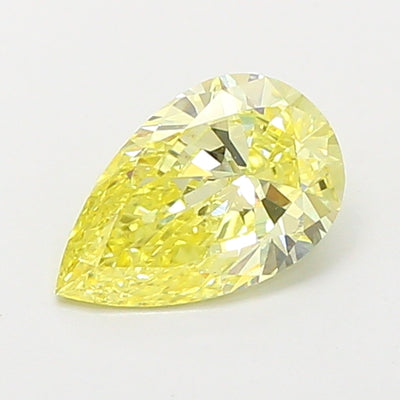 0.80 carat fancy intense yellow pear lab grown diamond VS1 clarity