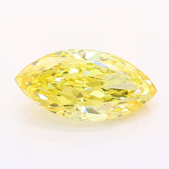 1.01 carat fancy intense yellow marquise lab grown diamond VS1 clarity