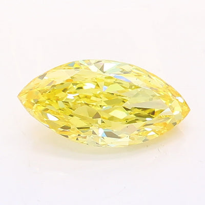 1.01 carat fancy intense yellow marquise lab grown diamond VS1 clarity