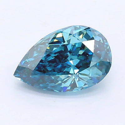 1.00 carat fancy vivid blue pear lab grown diamond VS2 clarity