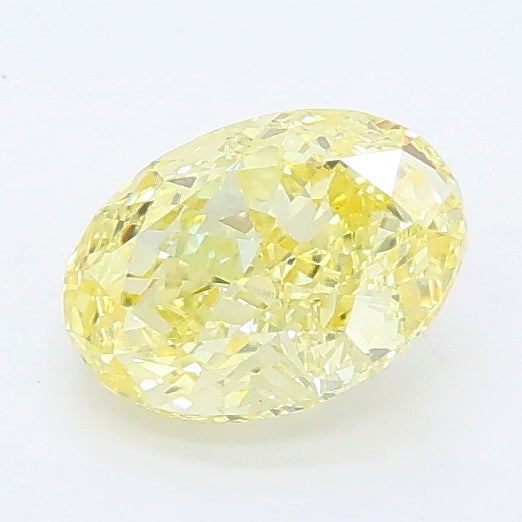 0.88 carat fancy yellow oval lab grown diamond VS1 clarity