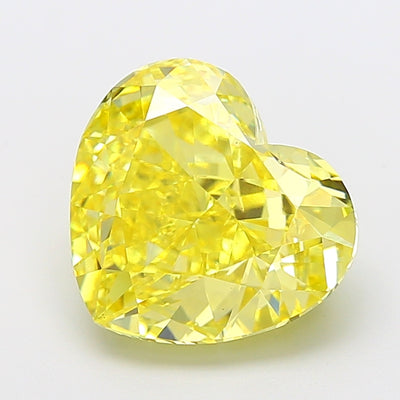 7.12 carat fancy vivid yellow heart lab grown diamond VS1 clarity