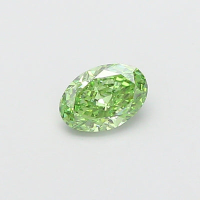 0.61 carat fancy vivid green oval lab grown diamond VVS2 clarity
