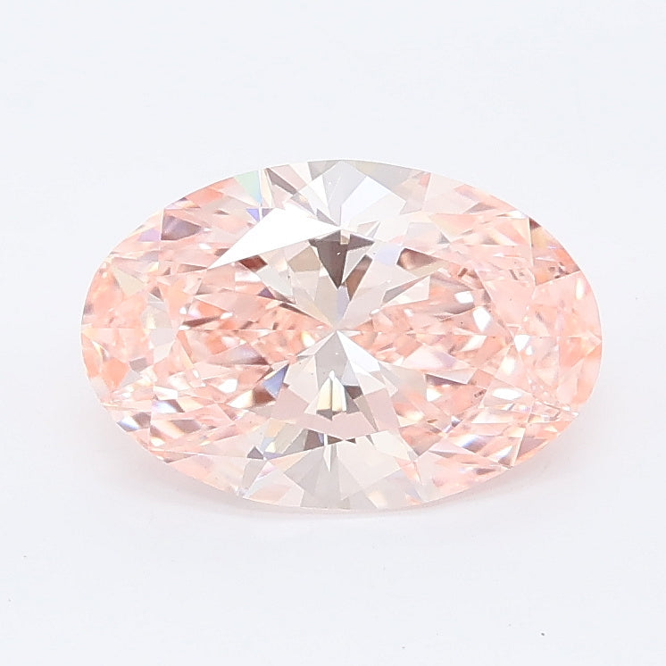 1.55 carat fancy vivid pink oval lab grown diamond VS1 clarity