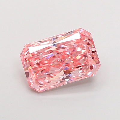 3.02 carat fancy vivid pink radiant lab grown diamond VS1 clarity