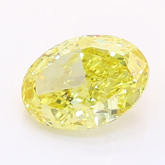 1.02 carat fancy intense yellow oval lab grown diamond VS1 clarity
