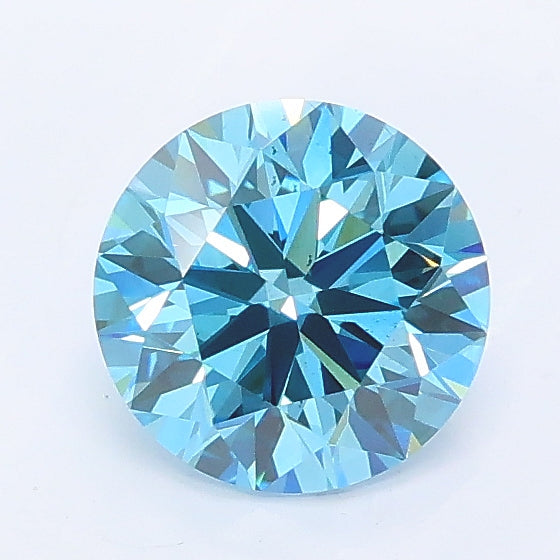 1.02 carat fancy vivid blue round lab grown diamond VS2 clarity