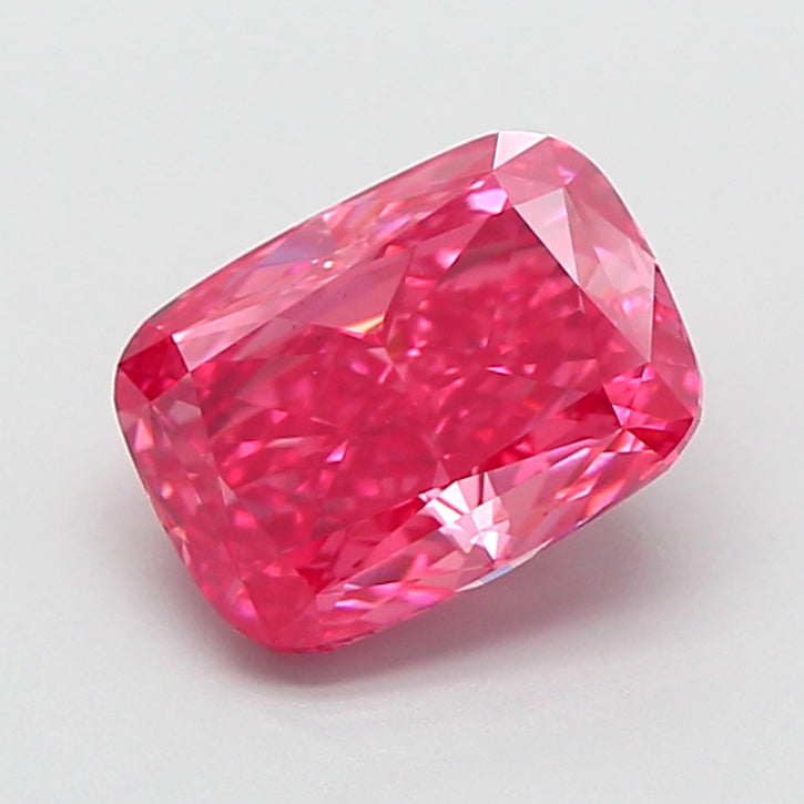 2.03 carat fancy vivid pink cushion lab grown diamond VS1 clarity