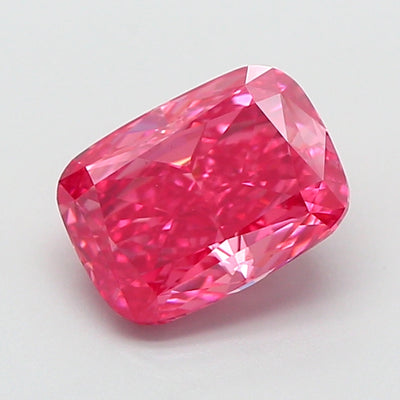 2.03 carat fancy vivid pink cushion lab grown diamond VS1 clarity