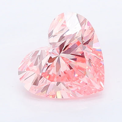1.51 carat fancy vivid pink heart lab grown diamond VS1 clarity