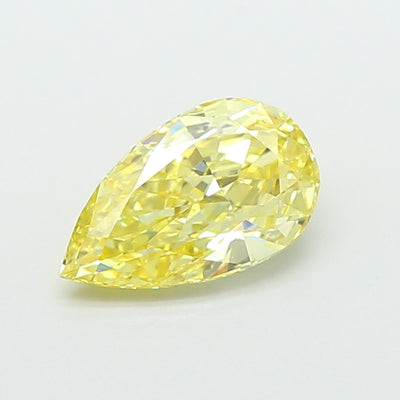 1.01 carat fancy intense yellow pear lab grown diamond VVS2 clarity