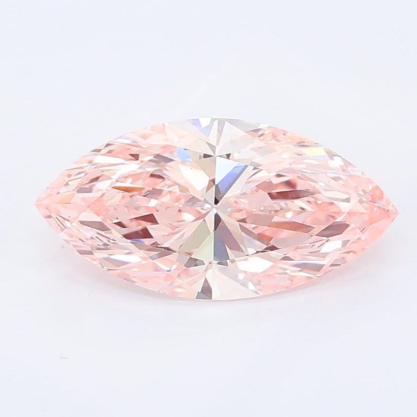 1.53 carat fancy intense pink marquise lab grown diamond VS1 clarity
