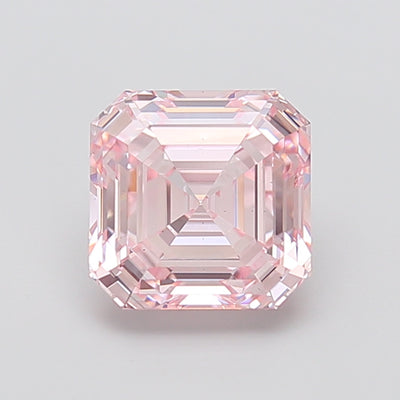 3.60 carat fancy intense pink asscher lab grown diamond VS1 clarity