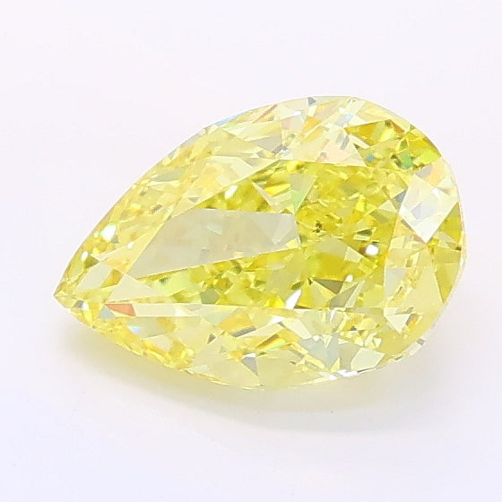1.01 carat fancy intense yellow pear lab grown diamond VS1 clarity