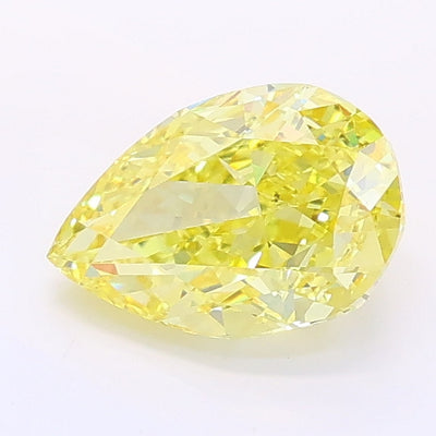 1.01 carat fancy intense yellow pear lab grown diamond VS1 clarity