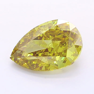 1.51 carat fancy intense brownish yellow pear lab grown diamond VS1 clarity