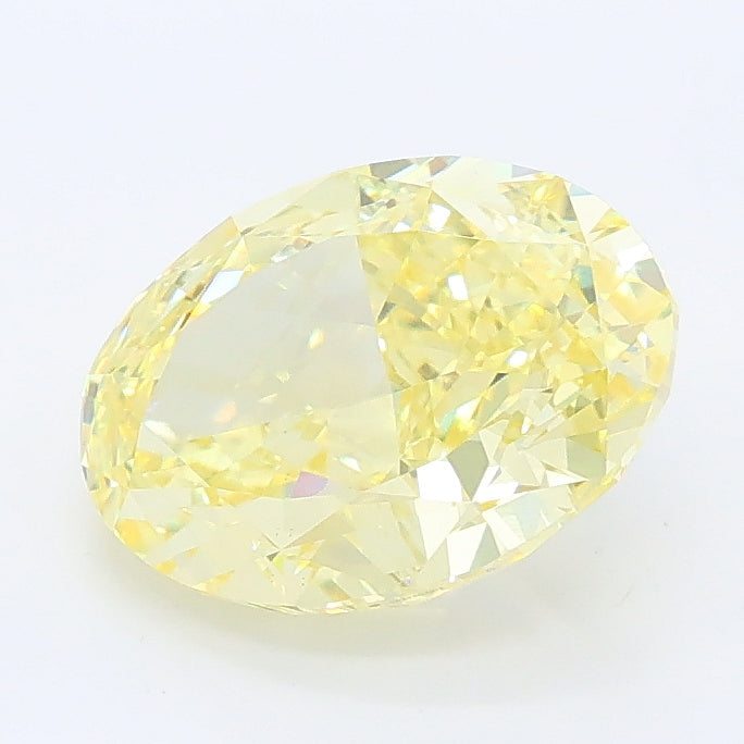2.34 carat fancy intense yellow oval lab grown diamond VS1 clarity