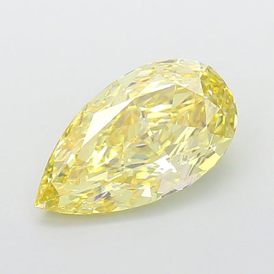 4.04 carat fancy intense yellow pear lab grown diamond VS2 clarity