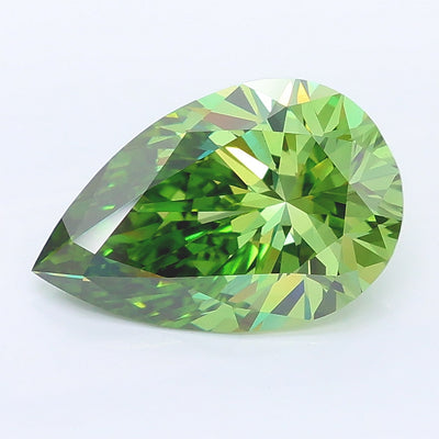 3.01 carat fancy vivid green pear lab grown diamond VS2 clarity
